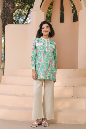 Saunter Geometric Cotton Flex Co-ord  Set