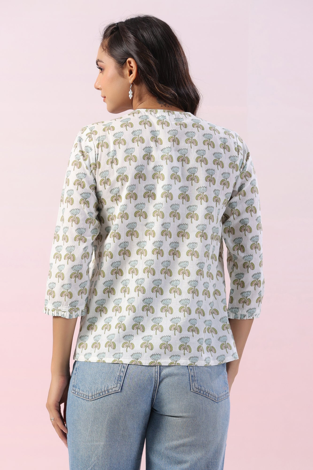 Lupine Motif Cotton Top