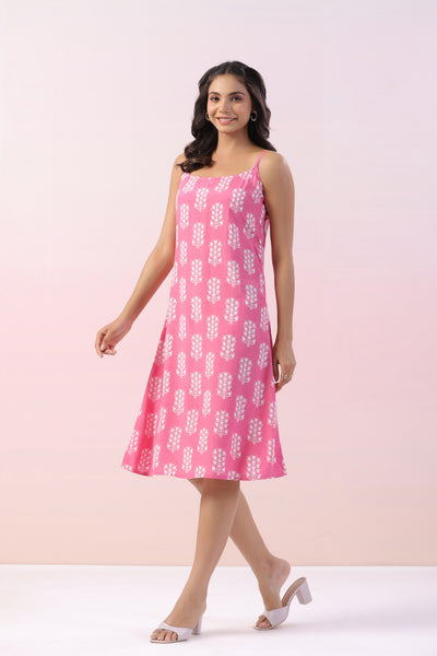 Freesia Pink Motif Russian Dress