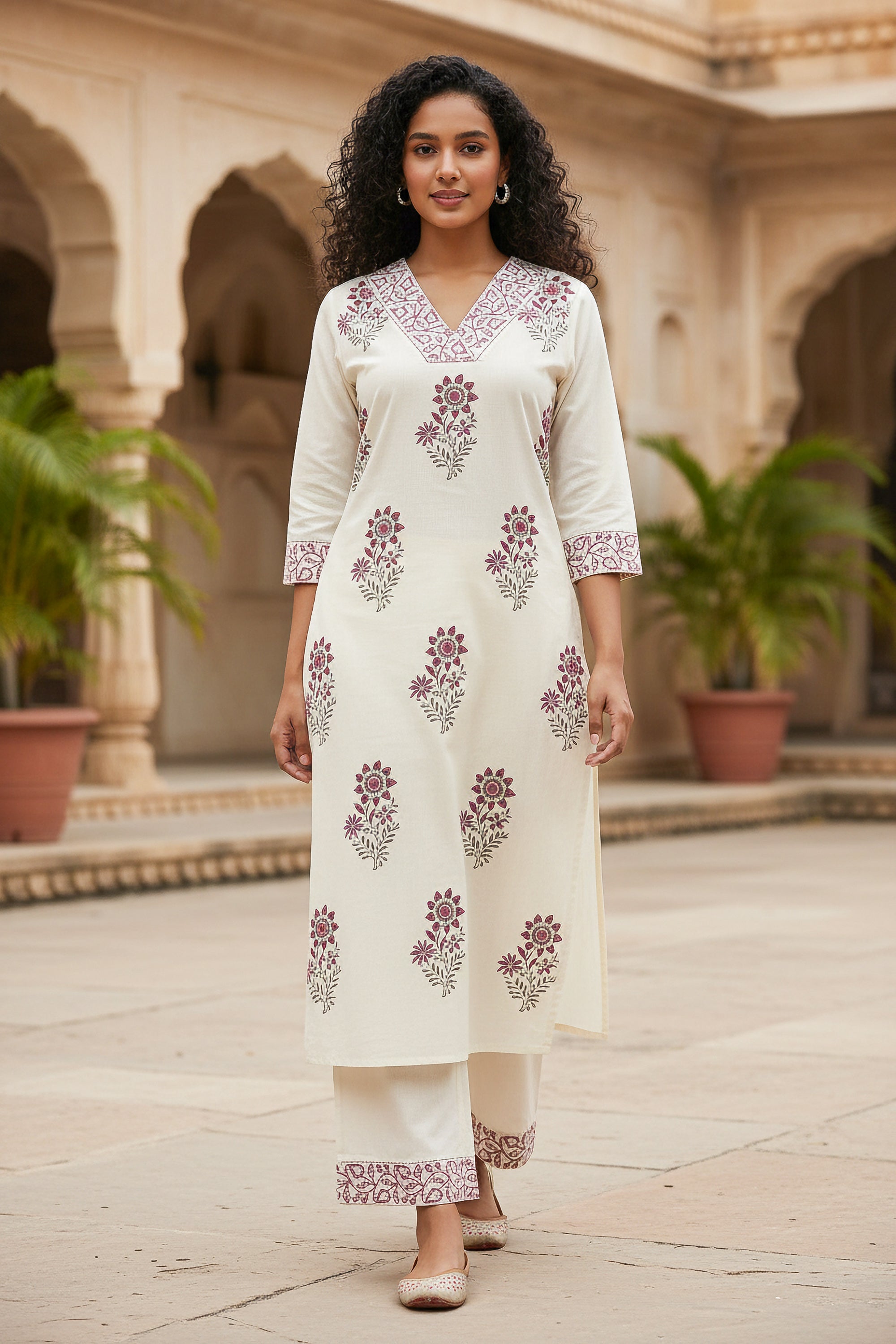 Ivory Floral Printed Co-ord Set