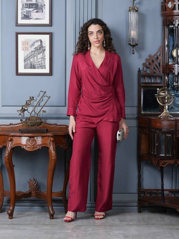 Cranberry Cosmo Russian Silk Co-ord Set