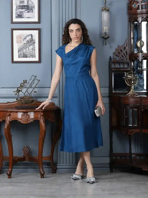 Sapphire Martini Russian Silk Dress