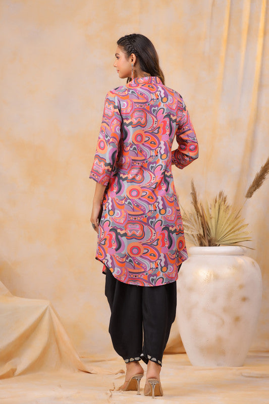 Noir Petals Russian Silk Co-ord Set