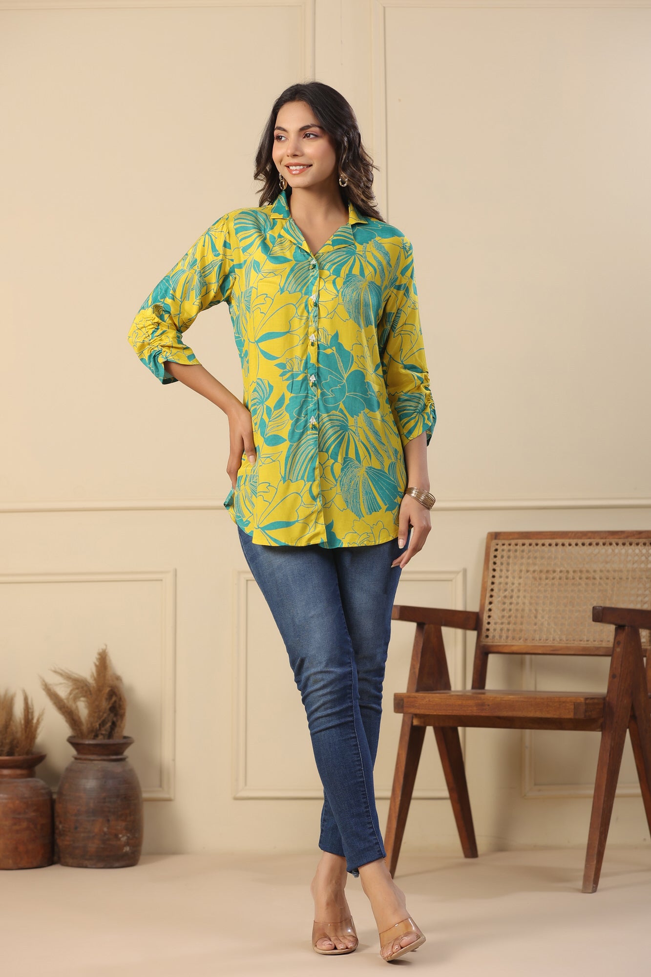 Lemon and Lime Blossom Russian Silk Top