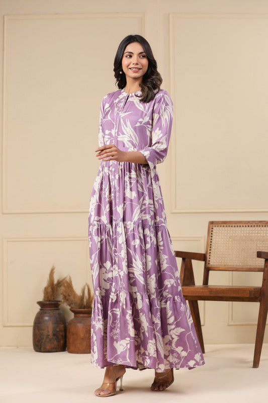 Lilac Floral Maxi Dress