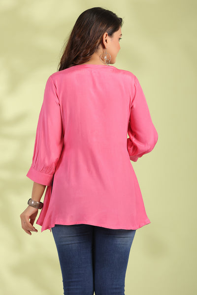 Printed Blush Pink Cotton Top