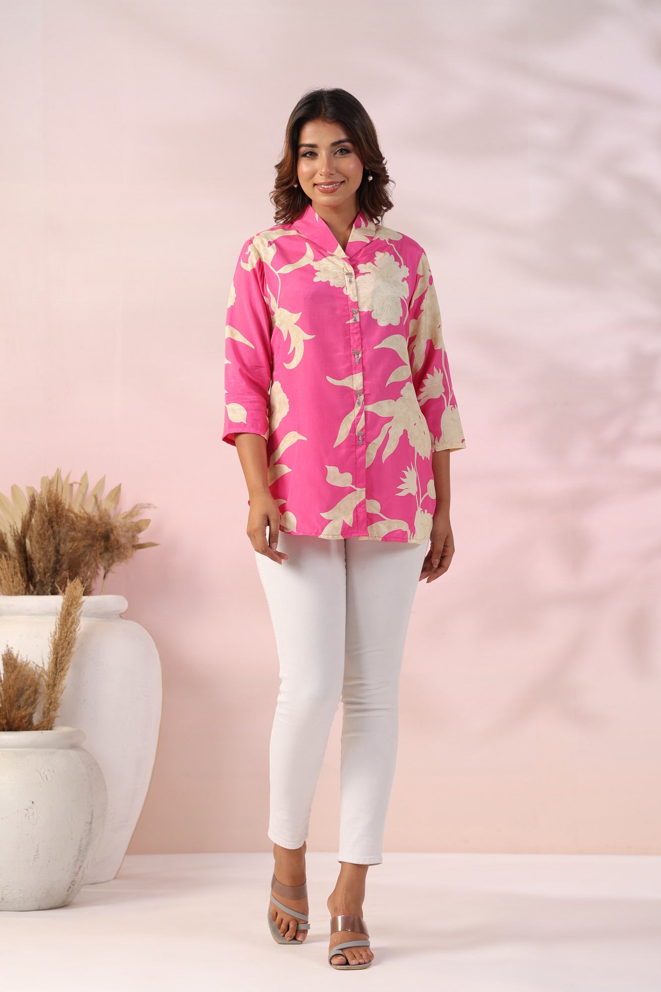 Flamingo Pink Russian Silk Top