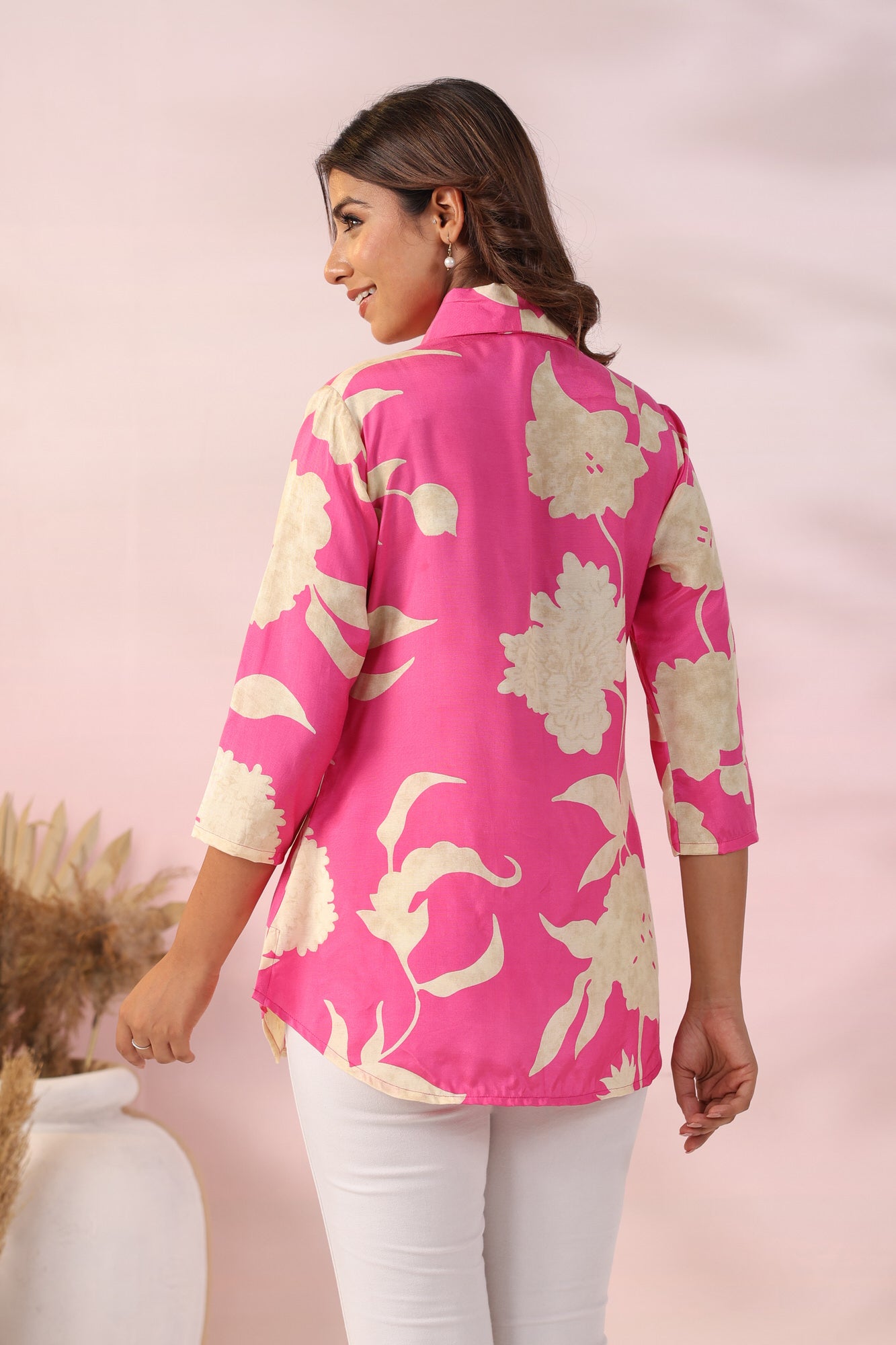 Flamingo Pink Russian Silk Top