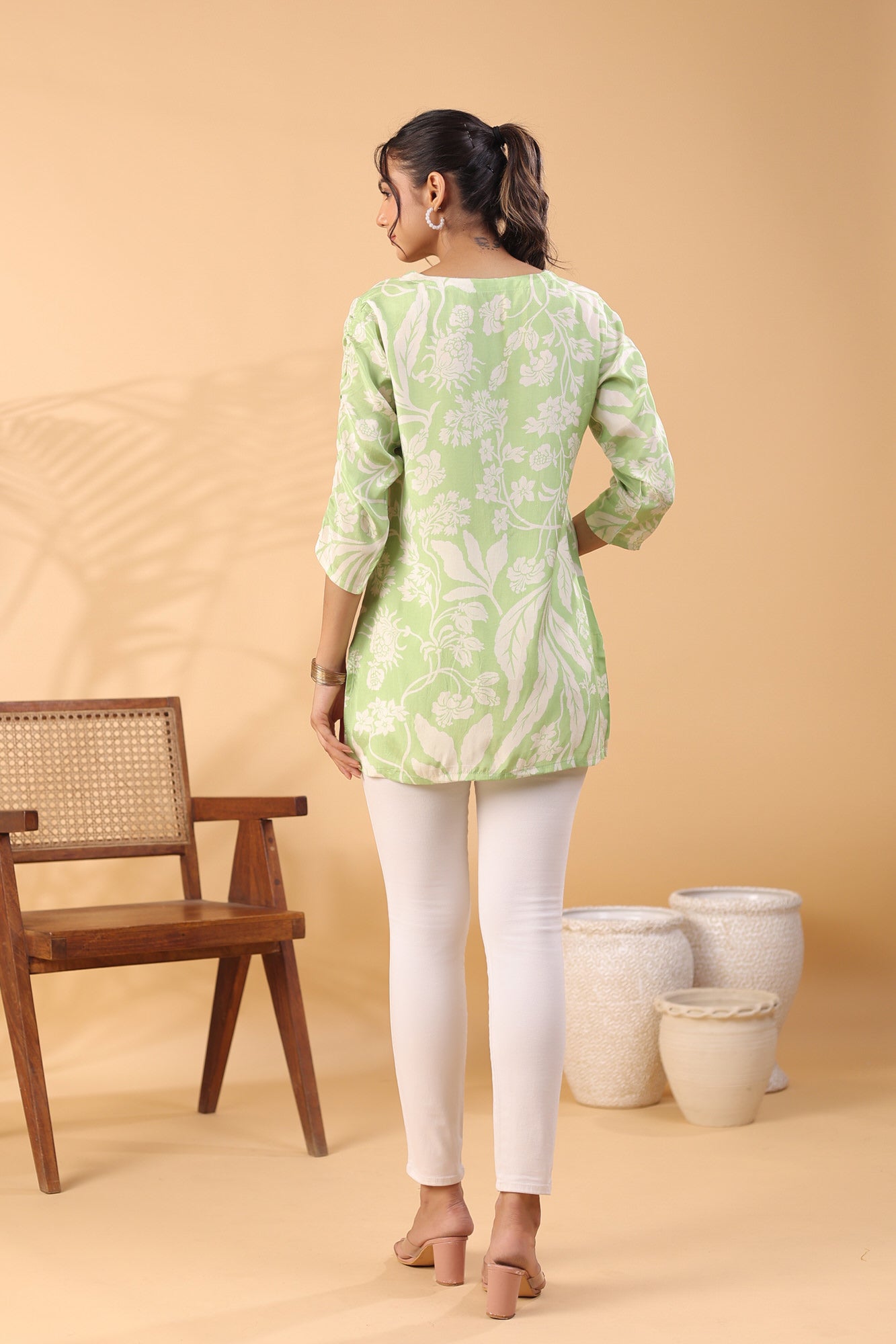 Serene Bliss Powder Green Russian Silk Top