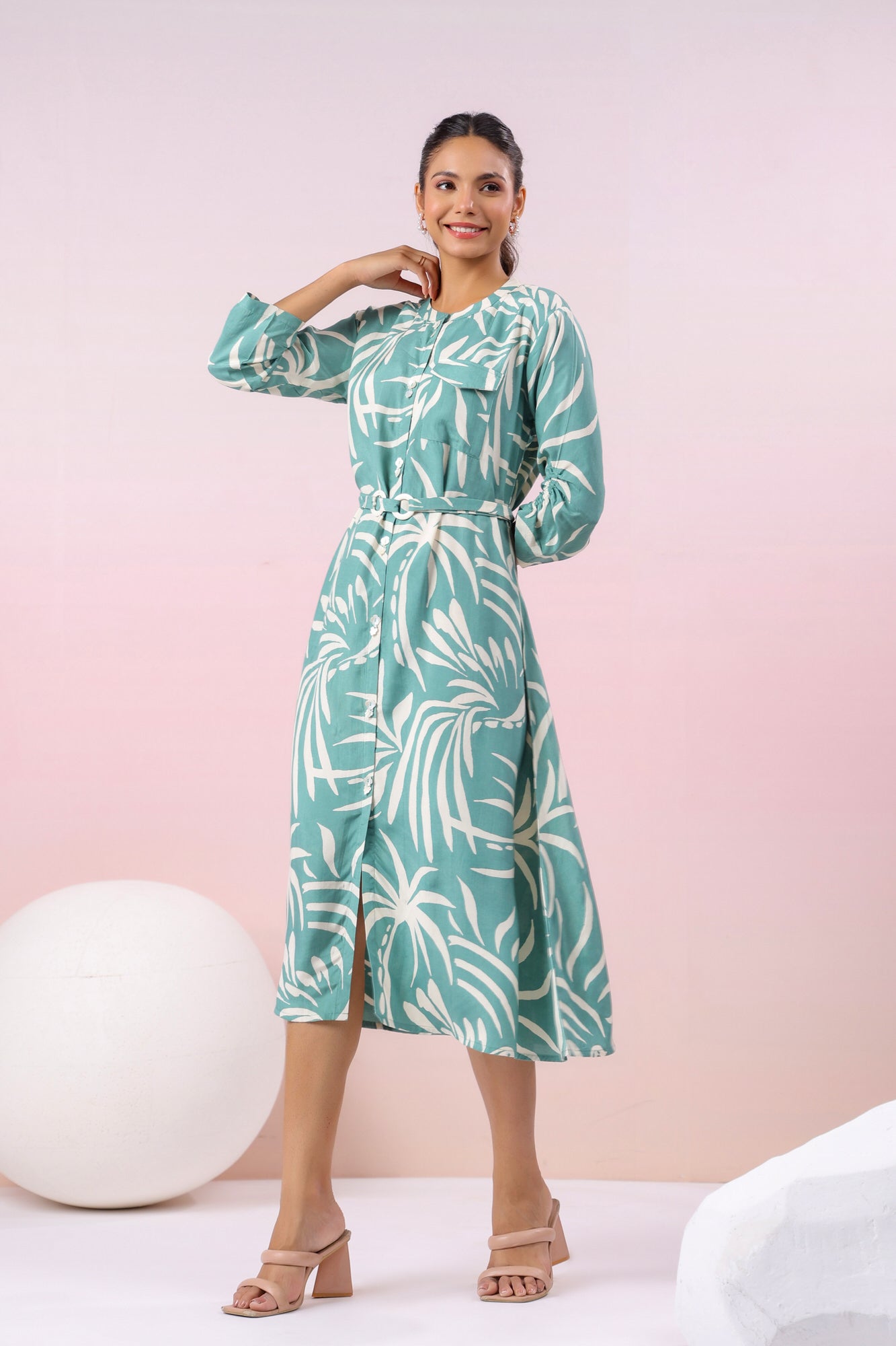 Coastal Paradise Teal Dress