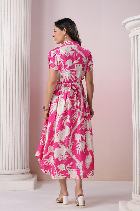 Pink Swan Russian Silk Dress