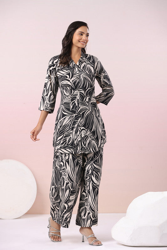 Zen Garden Leaf Russian Silk Co-ord Set