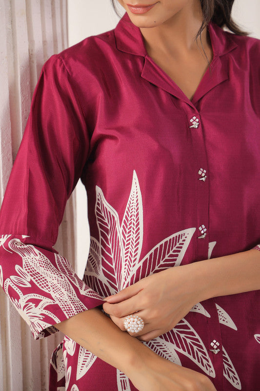 Wine Blossom Russian Silk Top