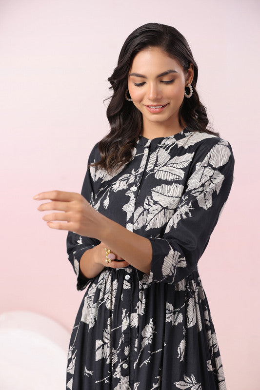 Midnight Blossom MaxiNoir Floral Dream Black Dress