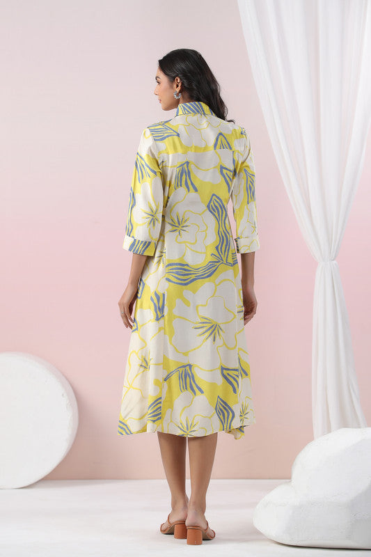 Sunlit Bloom Russian Silk Dress