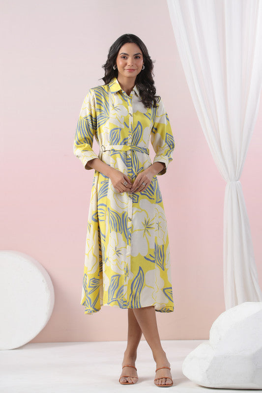 Sunlit Bloom Russian Silk Dress