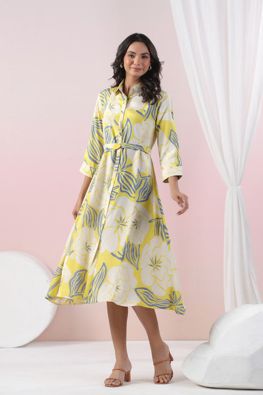 Sunlit Bloom Russian Silk Dress