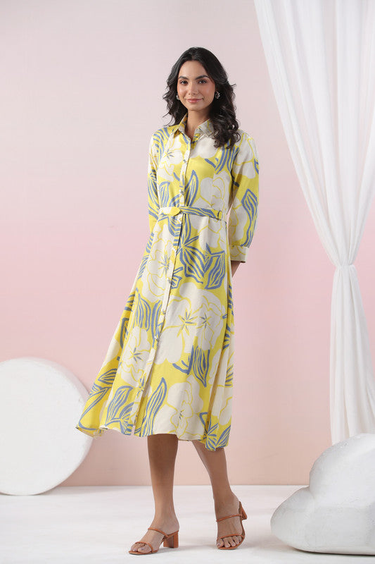 Sunlit Bloom Russian Silk Dress