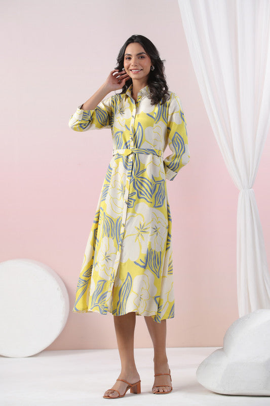 Sunlit Bloom Russian Silk Dress