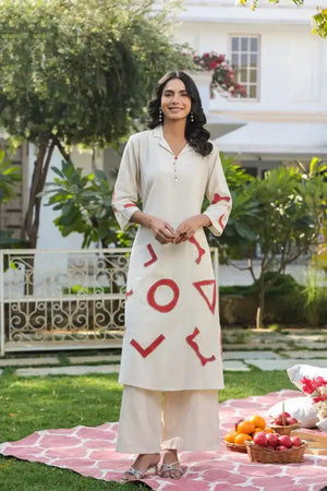Botanical Outline Cotton Flex Co-ord Set