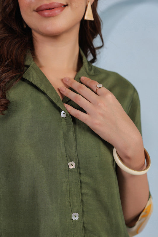 Blooming Grace in Olive Green Co-Ord Set
