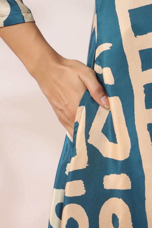 Indigo Impressions Printed Russian Silk Co-ord Set