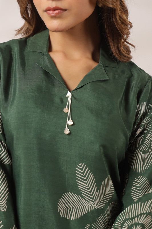 Savanna Safari Green Russian Silk Co-ord Set