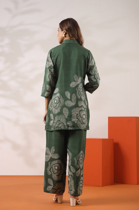 Savanna Safari Green Russian Silk Co-ord Set