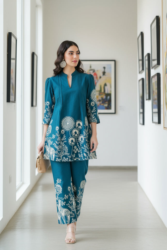 Teal Magic Cotton Co-ord Set