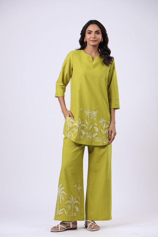 Lime Grove Embroidered Cotton Flex Co-ord Set