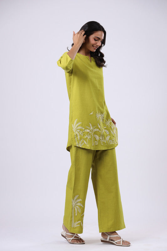 Lime Grove Embroidered Cotton Flex Co-ord Set