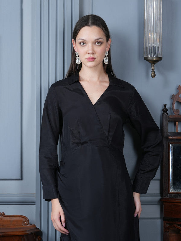 Midnight Black Manhattan Russian Silk Dress