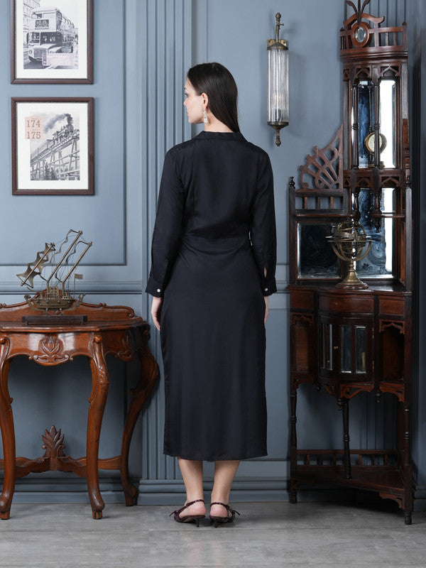 Midnight Black Manhattan Russian Silk Dress