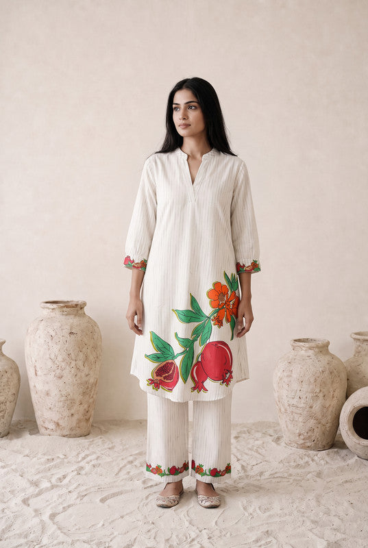 Ivory Floral Cotton Co-Ord Set