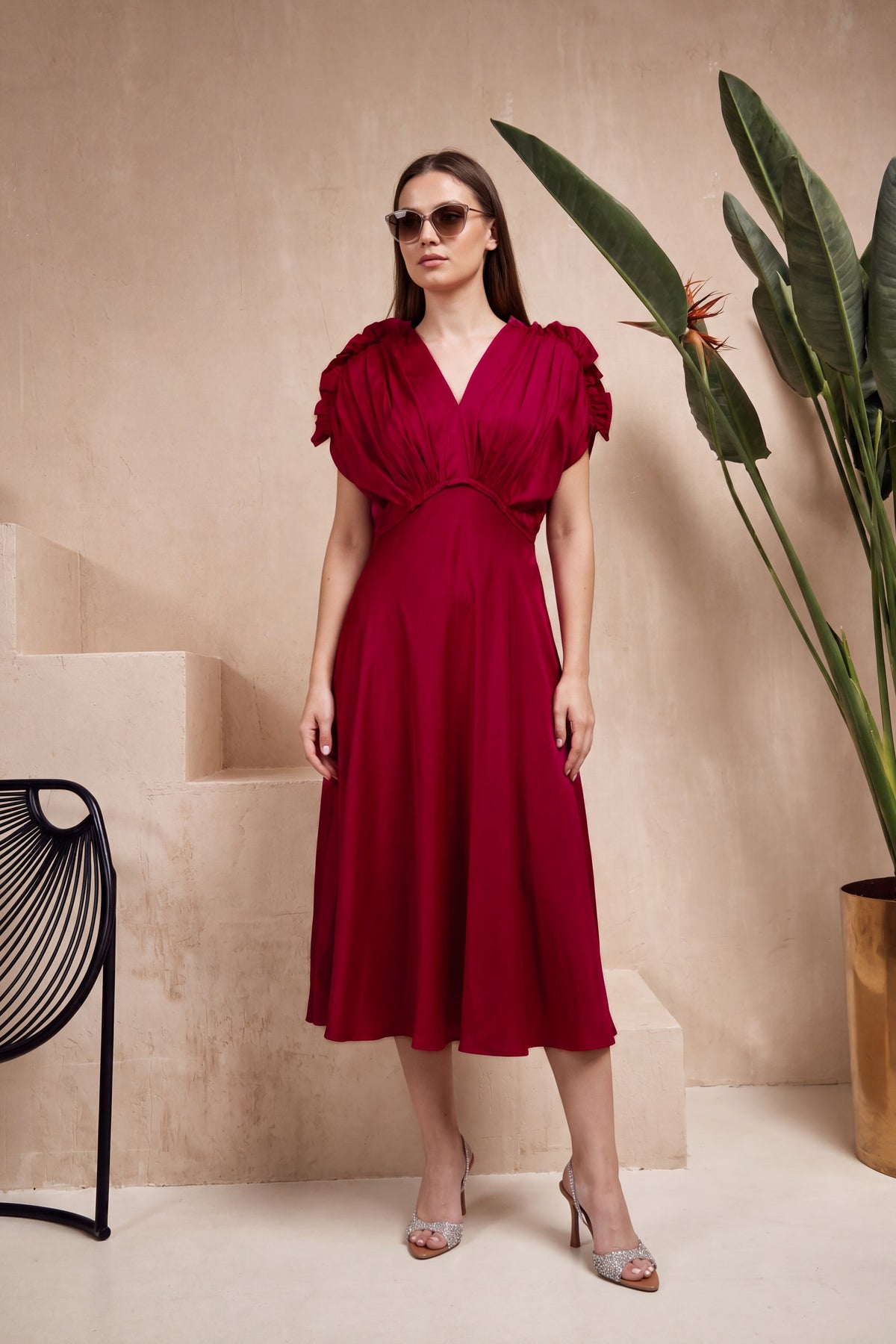Scarlet Sangria Russian Silk Dress