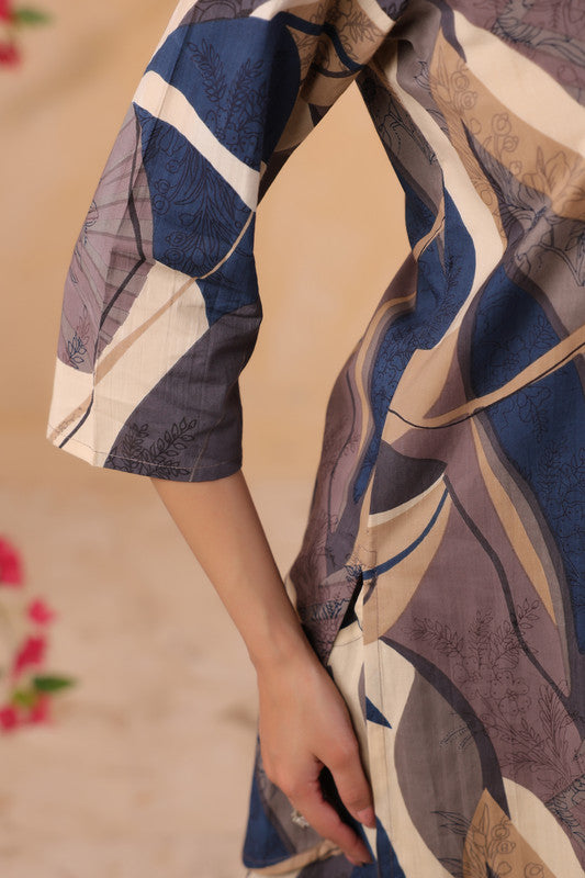 Multicolor Designer Abstract Printed Cotton Co-ord Set