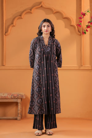 Black Classic Ajrakh Inspired Printed Cotton Kurta Set