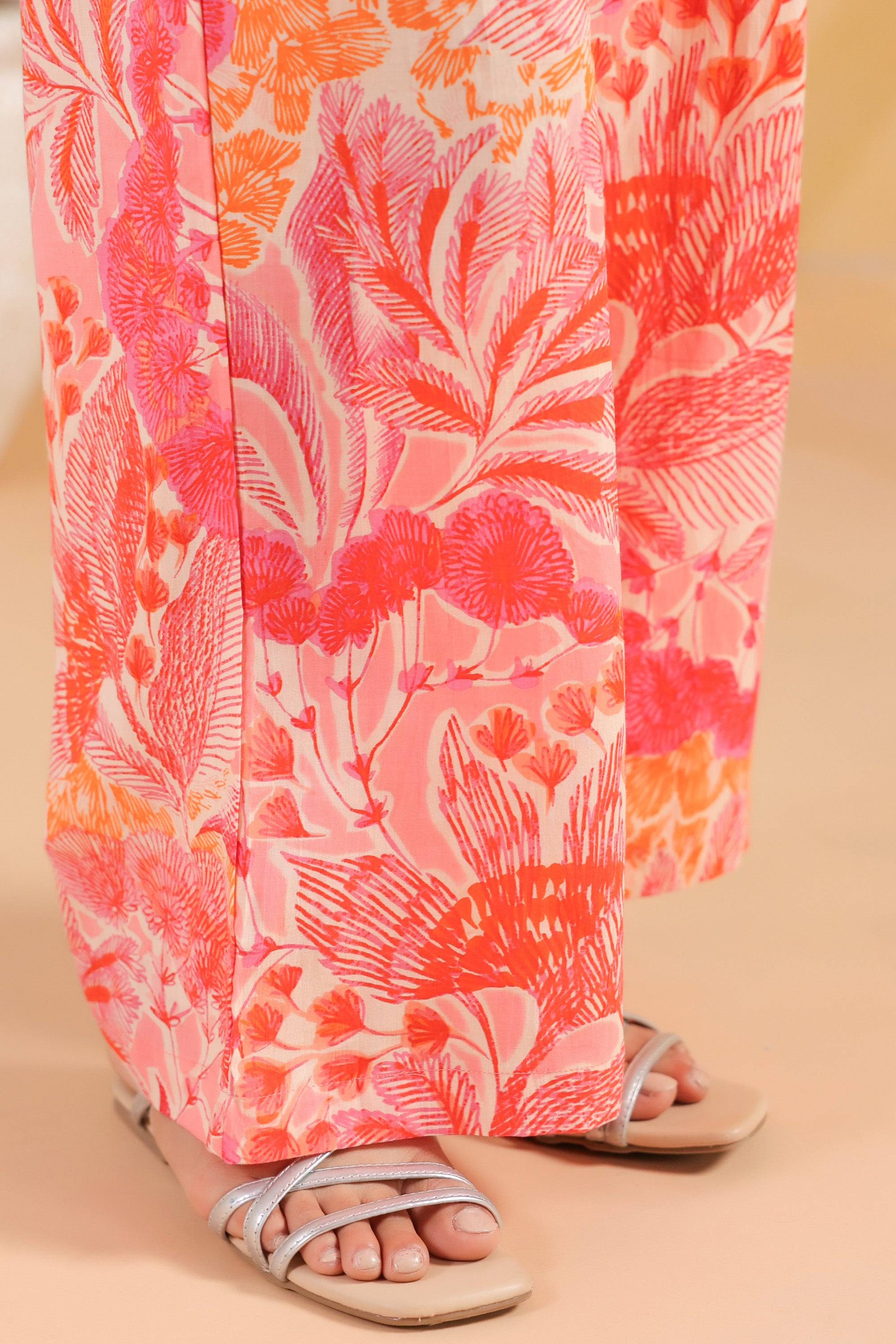 Multicoloured Blossom Tropical Printed Cotton Flex Co-ord Set