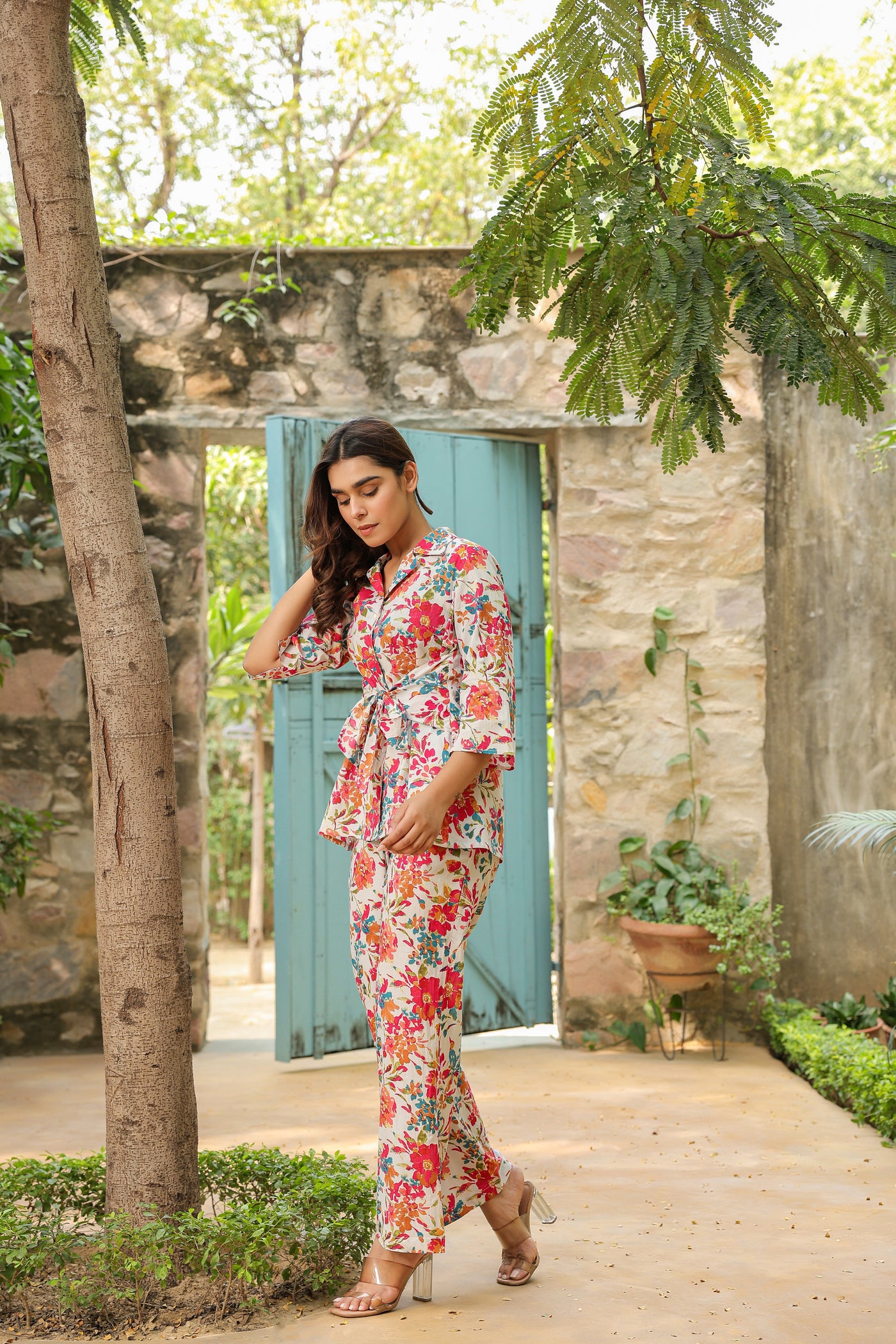 Baroque blooms on cotton co-ord set