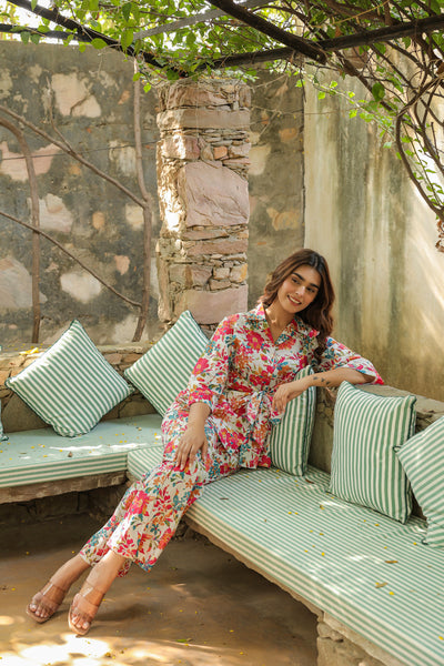 Baroque blooms on cotton co-ord set