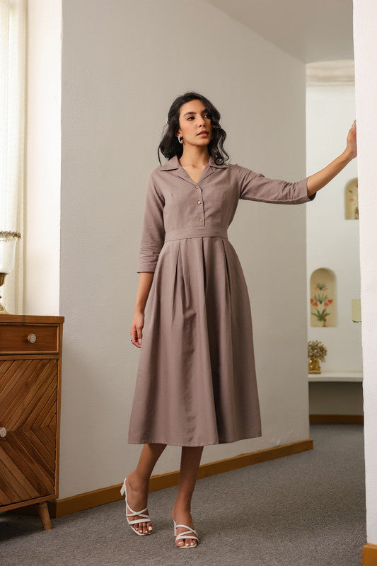 Muted Savanna Safari Cotton Flex Dress