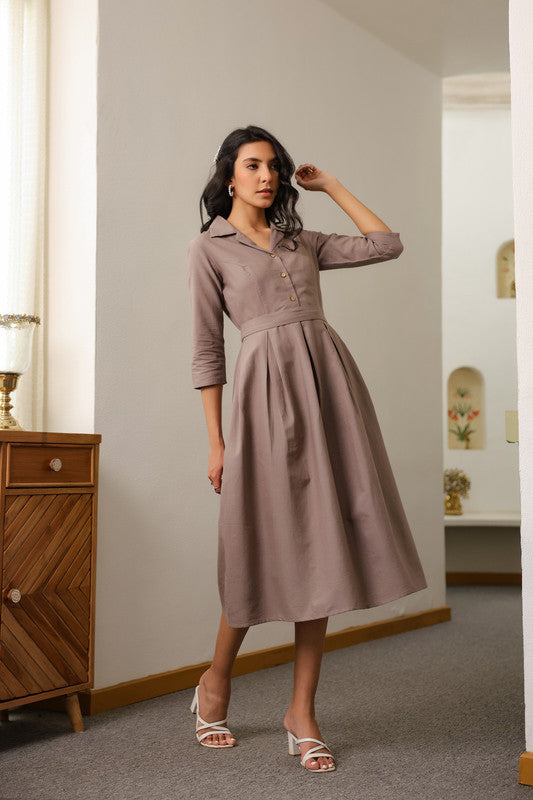 Muted Savanna Safari Cotton Flex Dress