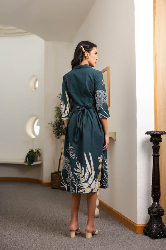 Green Savanna Safari Cotton Dress