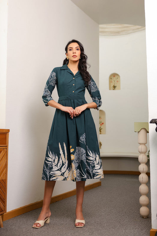 Green Savanna Safari Cotton Dress