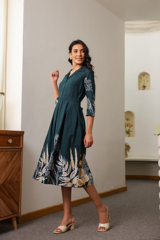 Green Savanna Safari Cotton Dress