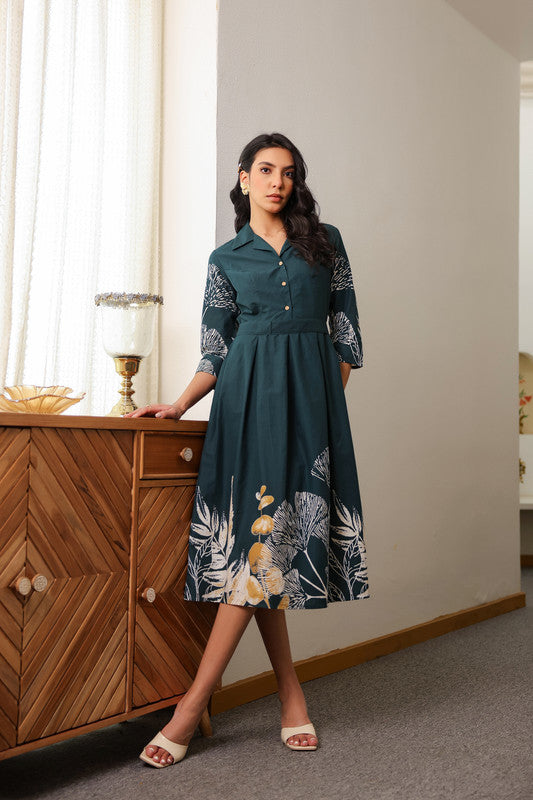 Green Savanna Safari Cotton Dress