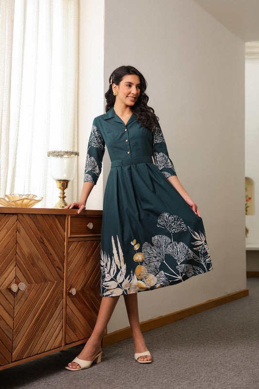 Green Savanna Safari Cotton Dress