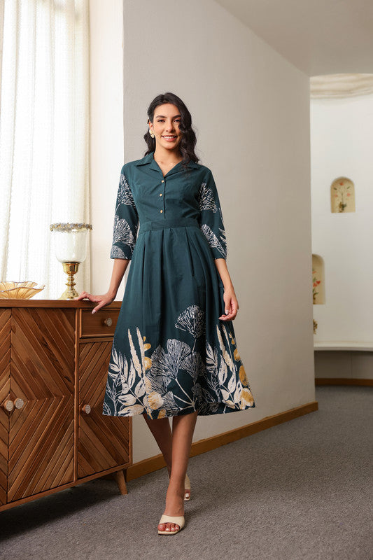 Green Savanna Safari Cotton Dress