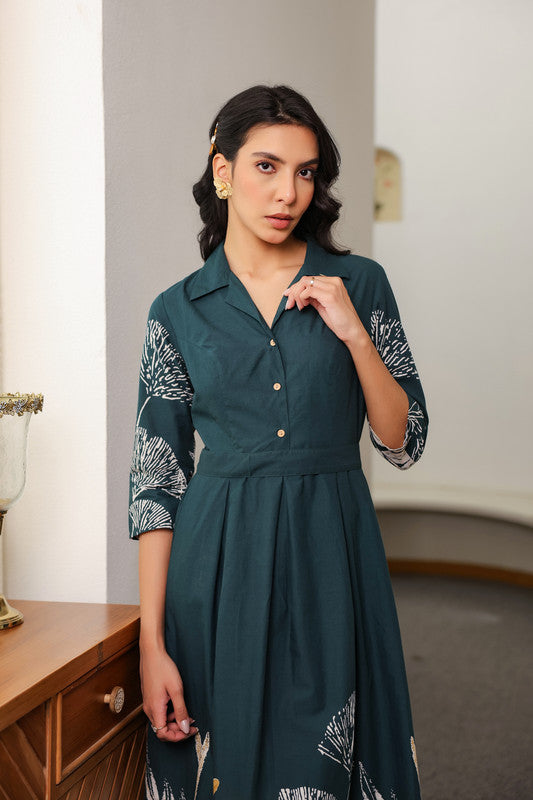 Green Savanna Safari Cotton Dress