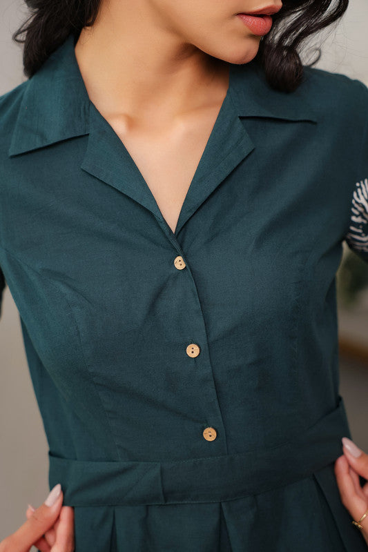 Green Savanna Safari Cotton Dress